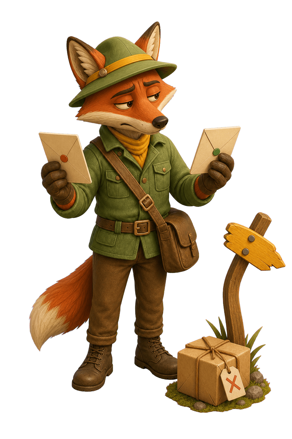 A weary fox coordinator comparing conflicting delivery details