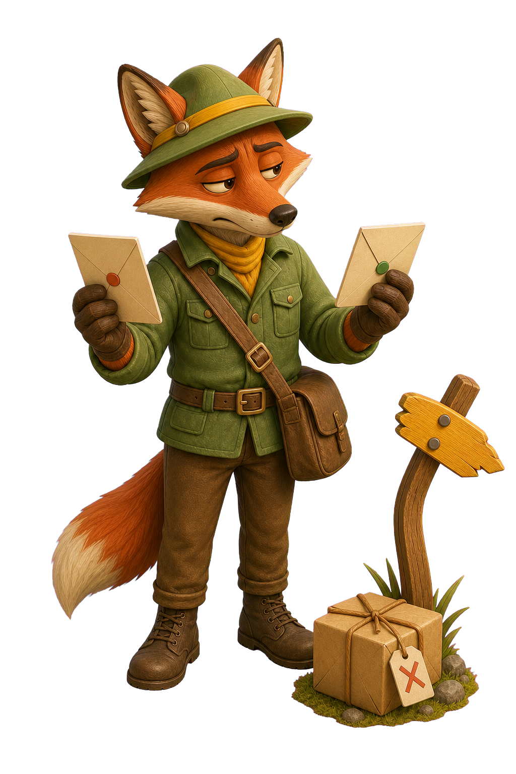 A weary fox coordinator comparing conflicting delivery details